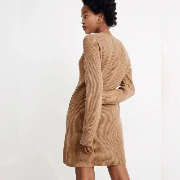 Madewell Relaxed V-Neck Sweater Dress Wool Small - Picture 2 of 9